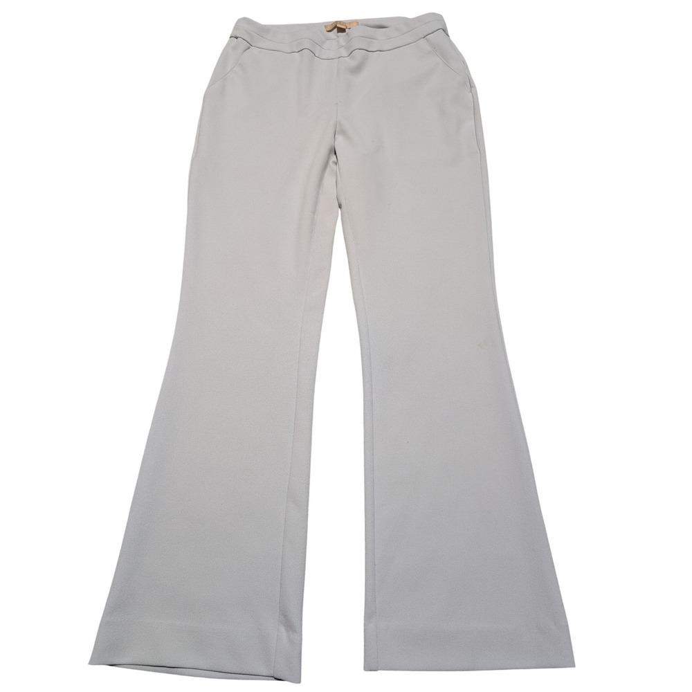 Hope & Harlow Pants Womens M Gray Flare Leg Pull On Crepe Trousers Business Work